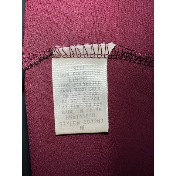 Everly Size Med Purple Floral Midi V-Neck Wrap Dress Short Sleeve Mid Calf - Picture 6 of 8